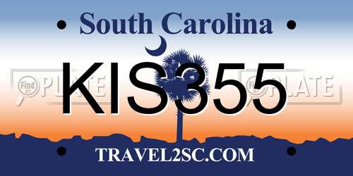 KIS355 South Carolina License Plate