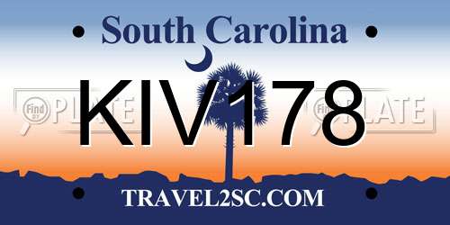 KIV178 South Carolina License Plate