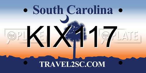 KIX117 South Carolina License Plate