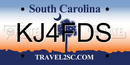 KJ4FDS South Carolina License Plate