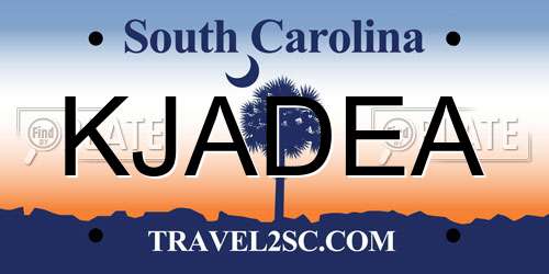 KJADEA South Carolina License Plate