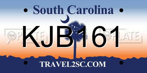 KJB161 South Carolina License Plate