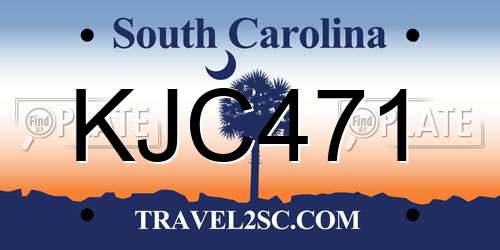 KJC471 South Carolina License Plate