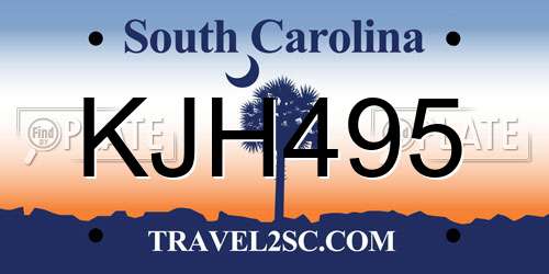 KJH495 South Carolina License Plate
