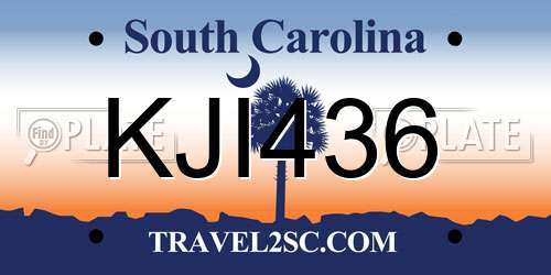 KJI436 South Carolina License Plate