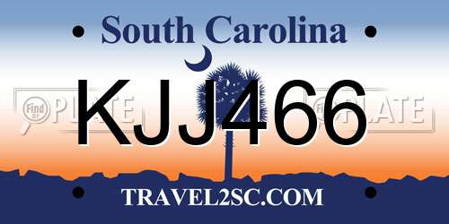 KJJ466 South Carolina License Plate