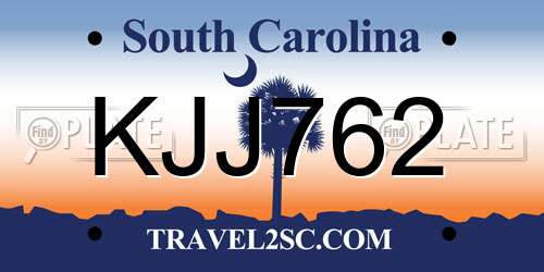 KJJ762 South Carolina License Plate