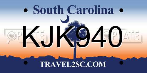 KJK940 South Carolina License Plate