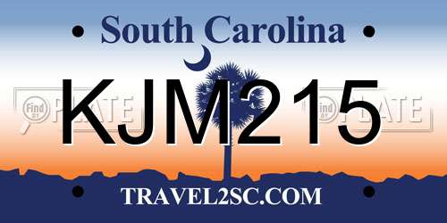 KJM215 South Carolina License Plate