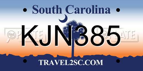 KJN385 South Carolina License Plate