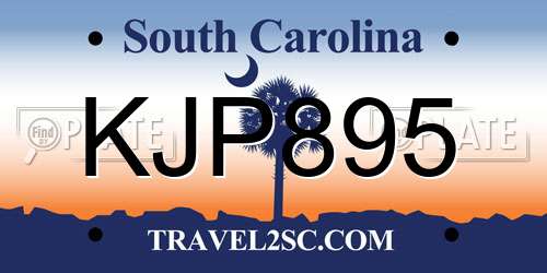KJP895 South Carolina License Plate