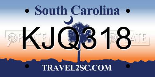 KJQ318 South Carolina License Plate
