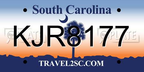 KJR8177 South Carolina License Plate