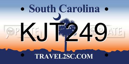 KJT249 South Carolina License Plate