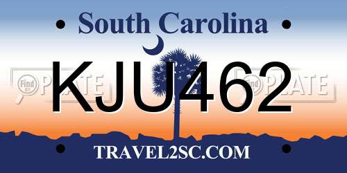 KJU462 South Carolina License Plate