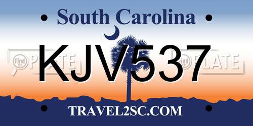 KJV537 South Carolina License Plate