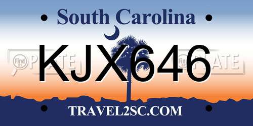KJX646 South Carolina License Plate