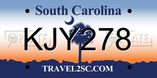 KJY278 South Carolina License Plate