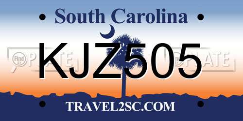 KJZ505 South Carolina License Plate