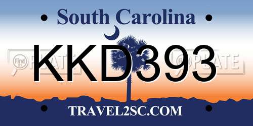 KKD393 South Carolina License Plate