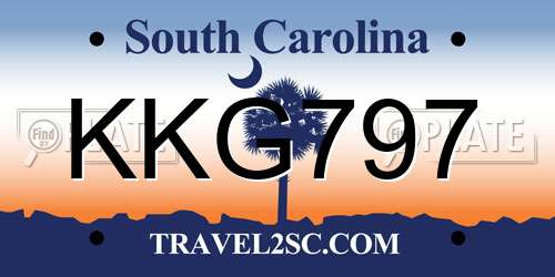 KKG797 South Carolina License Plate