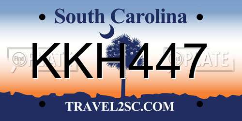 KKH447 South Carolina License Plate
