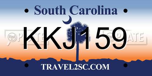 KKJ159 South Carolina License Plate