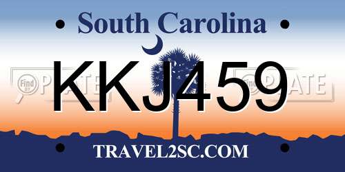KKJ459 South Carolina License Plate