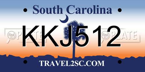 KKJ512 South Carolina License Plate