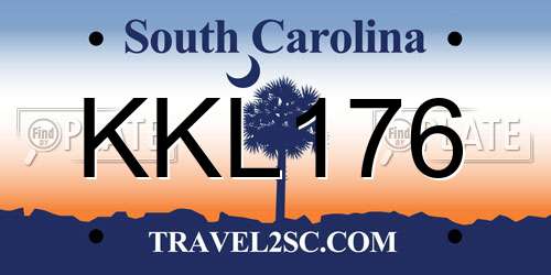 KKL176 South Carolina License Plate