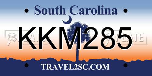 KKM285 South Carolina License Plate