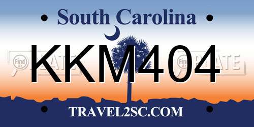 KKM404 South Carolina License Plate