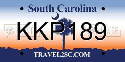 KKP189 South Carolina License Plate