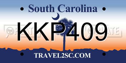 KKP409 South Carolina License Plate