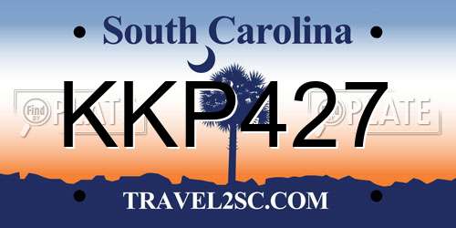 KKP427 South Carolina License Plate
