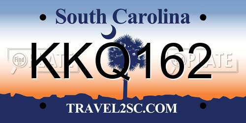 KKQ162 South Carolina License Plate