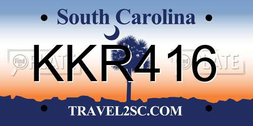 KKR416 South Carolina License Plate