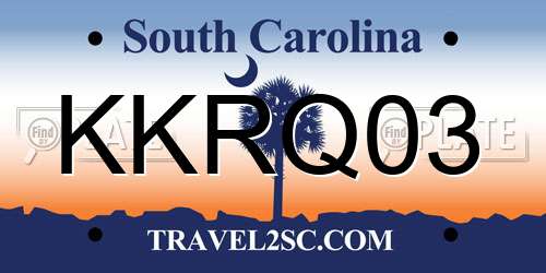 KKRQ03 South Carolina License Plate