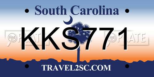 KKS771 South Carolina License Plate
