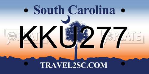 KKU277 South Carolina License Plate
