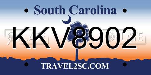 KKV8902 South Carolina License Plate