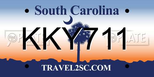 KKY711 South Carolina License Plate