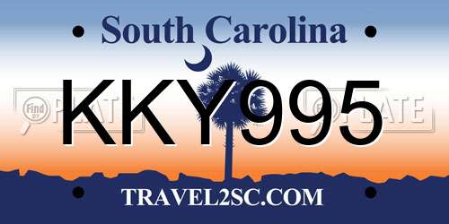 KKY995 South Carolina License Plate