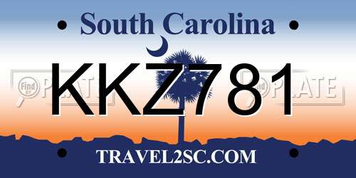 KKZ781 South Carolina License Plate