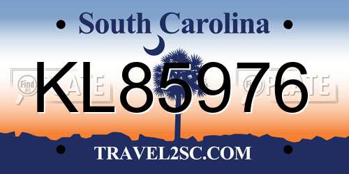 KL85976 South Carolina License Plate