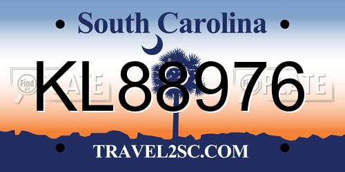 KL88976 South Carolina License Plate