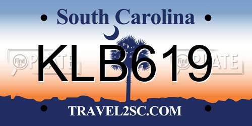 KLB619 South Carolina License Plate
