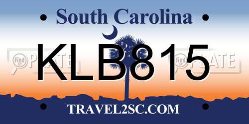 KLB815 South Carolina License Plate