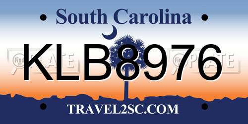 KLB8976 South Carolina License Plate