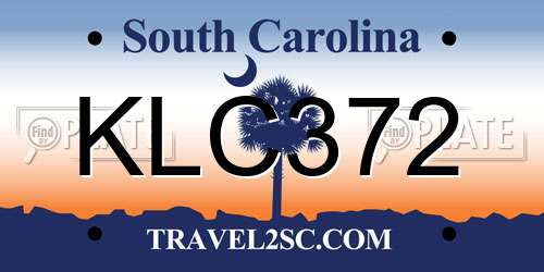 KLC372 South Carolina License Plate
